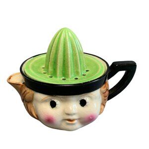 Vintage Figural Girl Face Juicer/Reamer With Handle & Spout Maruto Moware